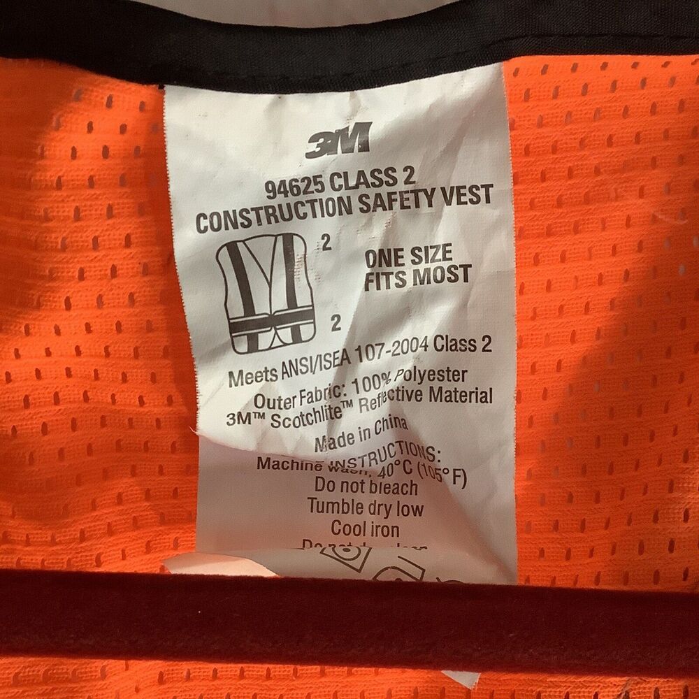 3M Scotchlite Reflective Material 94625 CLASS 2 Construction Safety Vest - OSFM‎ - Picture 3 of 6